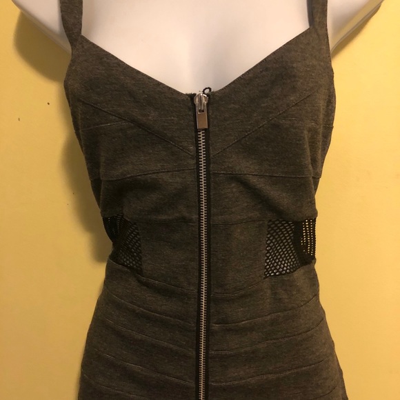 Express Gray Side Mesh Dress. Size 8 - Picture 2 of 7